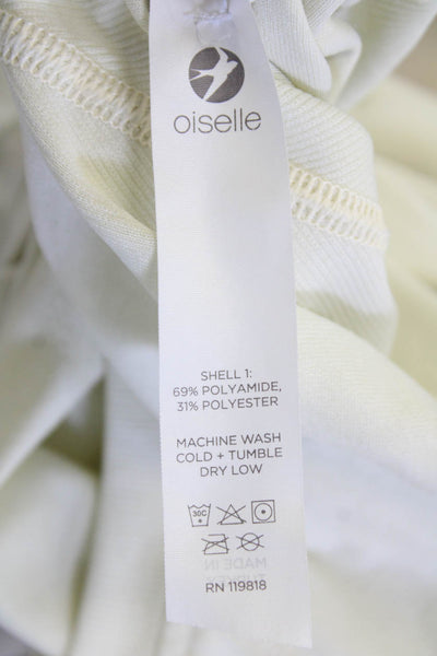 Oiselle Womens Round Neck Long Sleeve Activewear Top Cream Size S