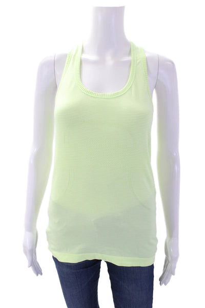 Lululemon Womens Striped Scoop Neck Activewear Tank Top Yellow Size 4
