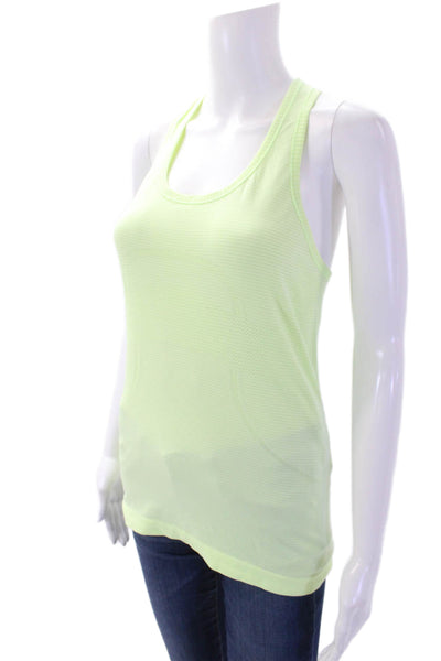 Lululemon Womens Striped Scoop Neck Activewear Tank Top Yellow Size 4