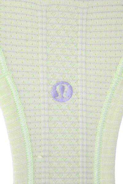 Lululemon Womens Striped Scoop Neck Activewear Tank Top Yellow Size 4