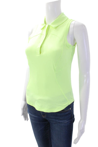 Lululemon Womens Collared Sleeveless Activewear Top Yellow Size 4