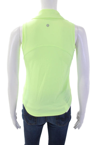 Lululemon Womens Collared Sleeveless Activewear Top Yellow Size 4