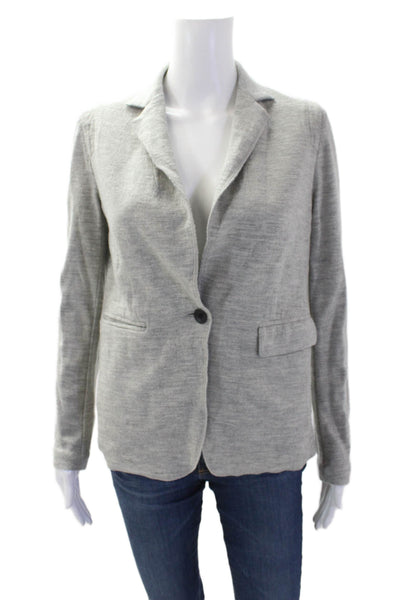 Rag & Bone Womens Wool Collared Button Up Blazer Jacket Gray Size 2