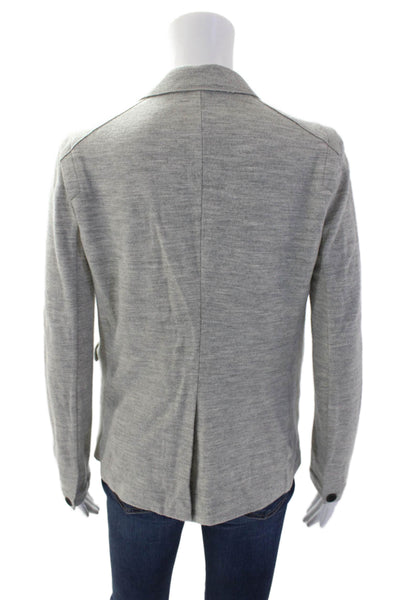 Rag & Bone Womens Wool Collared Button Up Blazer Jacket Gray Size 2