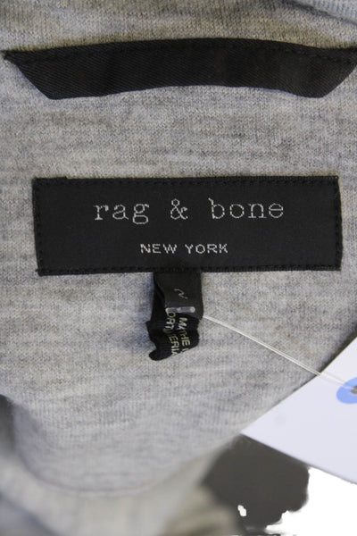 Rag & Bone Womens Wool Collared Button Up Blazer Jacket Gray Size 2