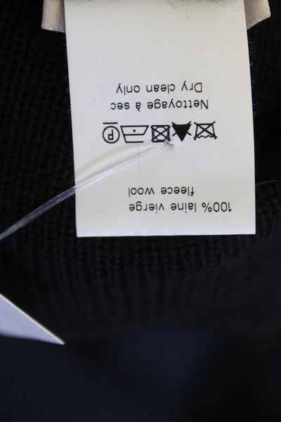 Alaia Womens Long Sleeves Sweater Dress Black Blue Wool Size EUR 40