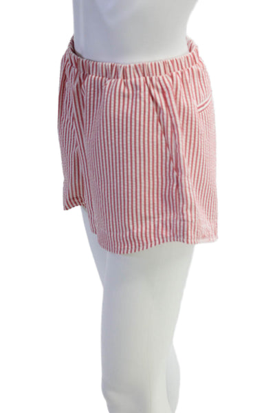 Kimberly Taylor Womens Cotton Elastic Waist Striped Casual Shorts Red Size S