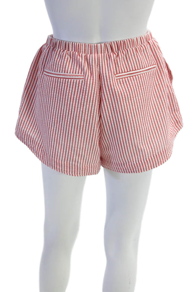 Kimberly Taylor Womens Cotton Elastic Waist Striped Casual Shorts Red Size S