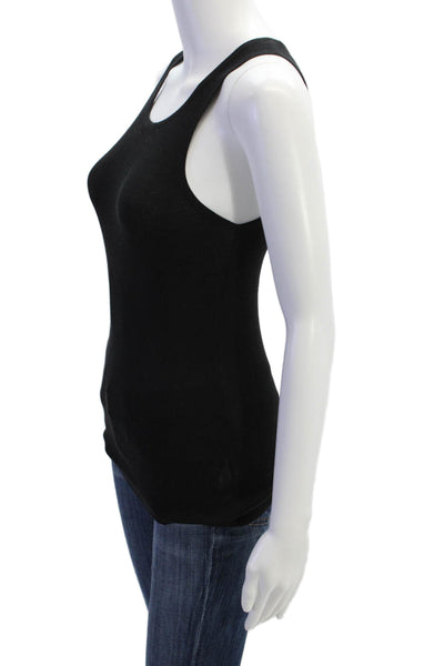 Vince Womens Cotton Halter Neckline Casual Basic Tank Top Solid Black Size S