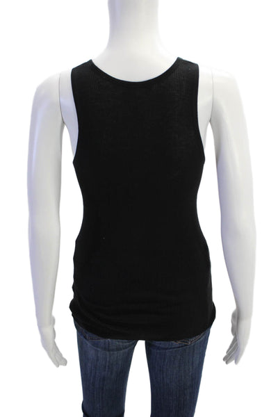 Vince Womens Cotton Halter Neckline Casual Basic Tank Top Solid Black Size S