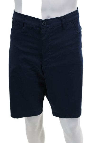Under Armour Mens Zipper Fly Lightweight Shorts Navy Blue Size 42