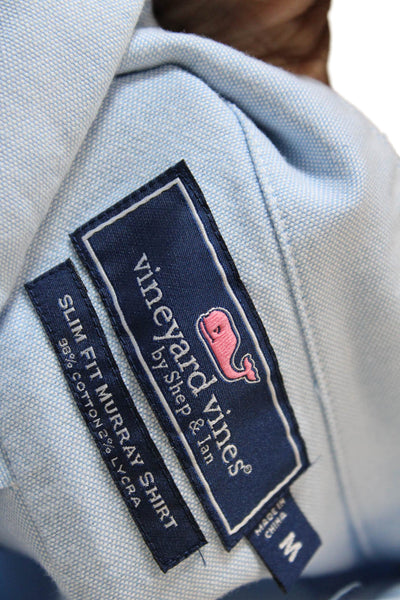 Vineyard Vines Mens Button Front Swordfish Collared Shirt Blue Size Medium