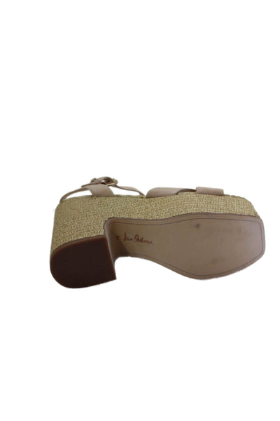 Sam Edelman Womens Platform Block Heel Sandals Beige Size 8.5