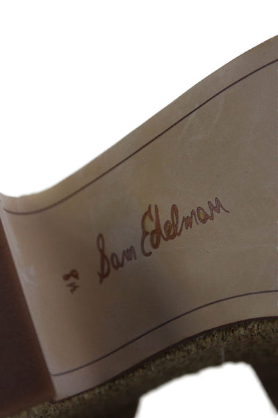 Sam Edelman Womens Platform Block Heel Sandals Beige Size 8.5