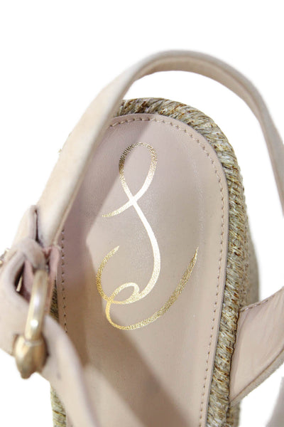 Sam Edelman Womens Platform Block Heel Sandals Beige Size 8.5