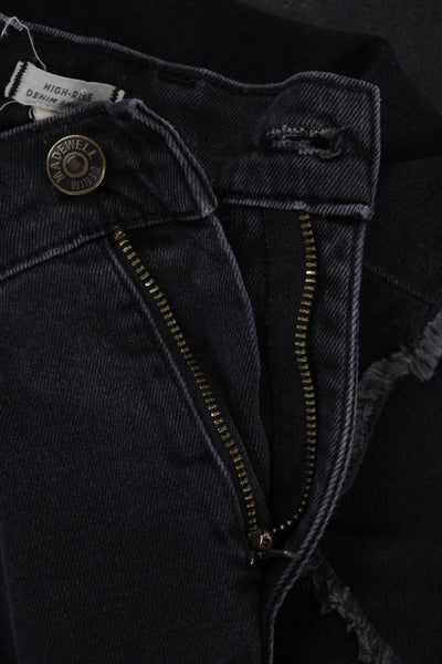 Madewell Womens Cotton Zip Button Denim Shorts Black Size EUR 25