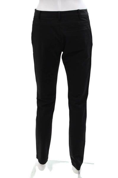 Rebecca Minkoff Womens Textured Zip Button Slim Leg Pants Blacks Size 04