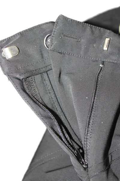 Rebecca Minkoff Womens Textured Zip Button Slim Leg Pants Blacks Size 04