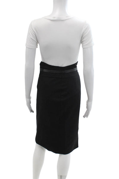 Karen Millen Womens Textured Lined Slit Midi Skirt Black Size 02
