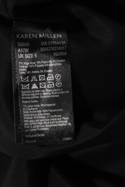 Karen Millen Womens Textured Lined Slit Midi Skirt Black Size 02
