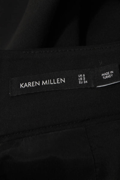 Karen Millen Womens Textured Lined Slit Midi Skirt Black Size 02