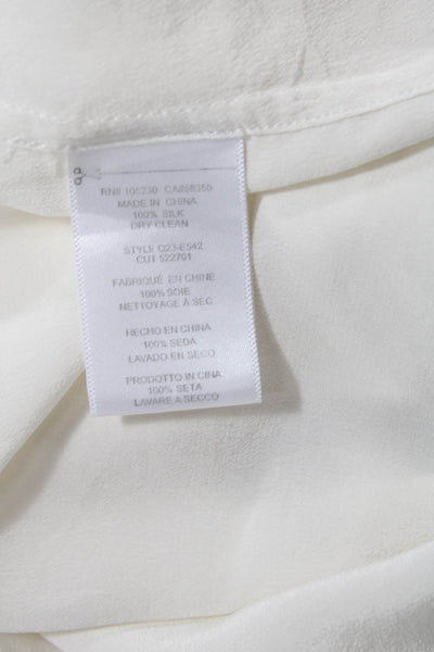 Equipment Femme Womens Textured Long Sleeve Button Blouse White Size XS