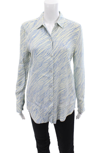 Equipment Femme Womens Long Sleeve Button Up Blouse White Size 06
