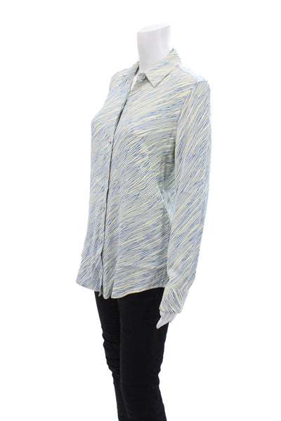 Equipment Femme Womens Long Sleeve Button Up Blouse White Size 06