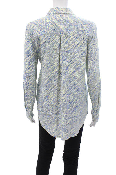 Equipment Femme Womens Long Sleeve Button Up Blouse White Size 06