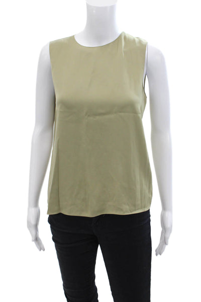 Theory Womens Sleeveless Scoop Neck Lined Tank Top Green Size S