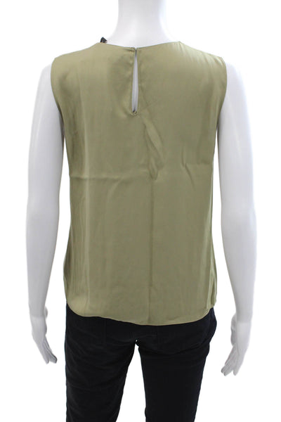 Theory Womens Sleeveless Scoop Neck Lined Tank Top Green Size S