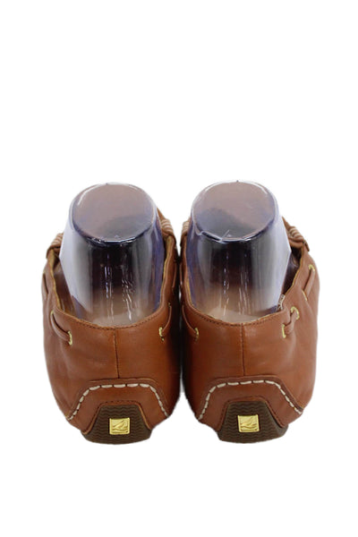 Sperry Womens Textured Lined Slip On Gold Tone Hardware Oxfords Brown Size 8.5