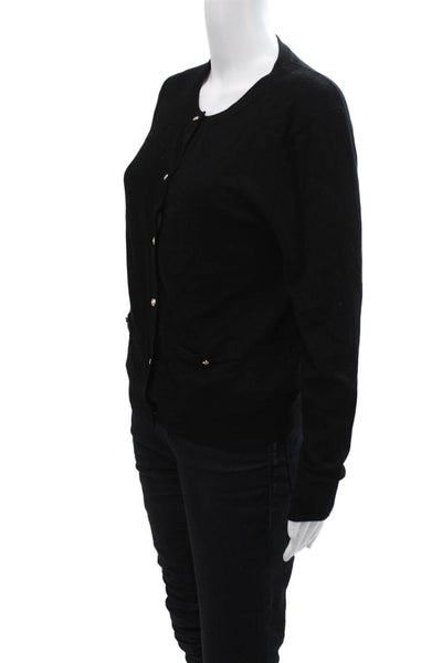 Zara Womens Textured Long Sleeve Button knit Cardigan Black Size L