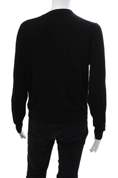 Zara Womens Textured Long Sleeve Button knit Cardigan Black Size L