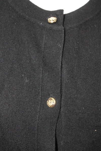 Zara Womens Textured Long Sleeve Button knit Cardigan Black Size L
