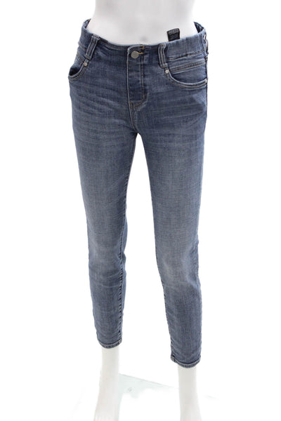 Liverpool Los Angeles Womens Cotton Zip Button Slim Leg Jeans Blue Size 04