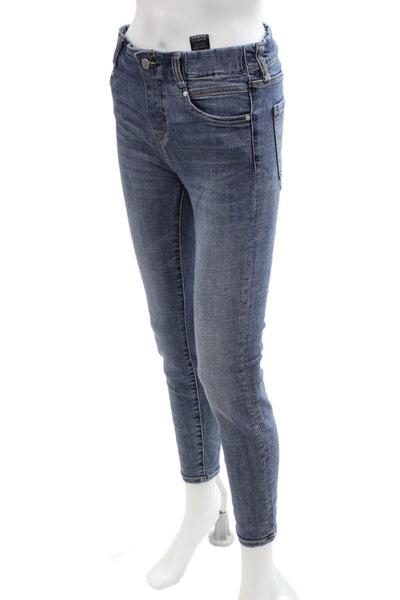 Liverpool Los Angeles Womens Cotton Zip Button Slim Leg Jeans Blue Size 04