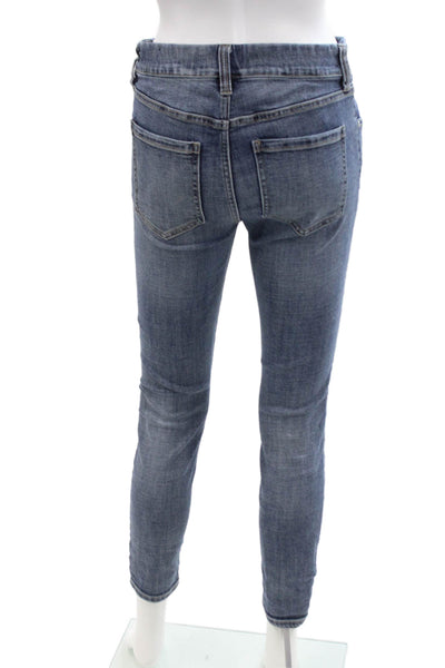 Liverpool Los Angeles Womens Cotton Zip Button Slim Leg Jeans Blue Size 04