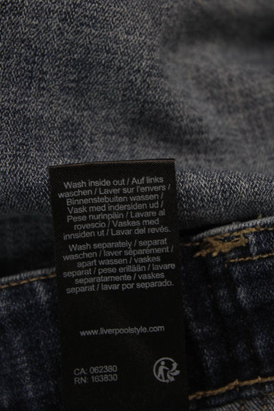 Liverpool Los Angeles Womens Cotton Zip Button Slim Leg Jeans Blue Size 04