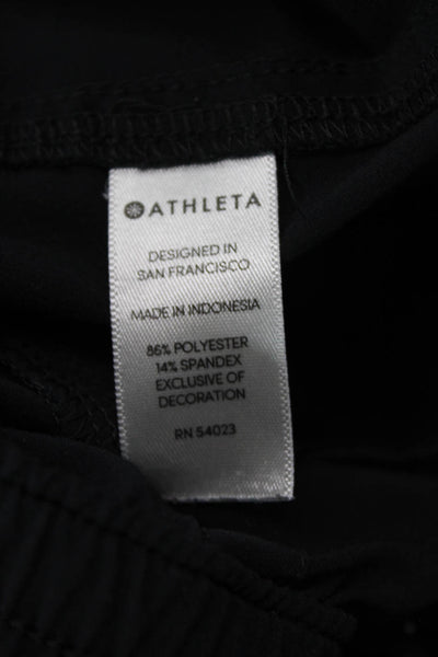 Athleta Womens Textured Wide Leg Lined Pants Black Size 02