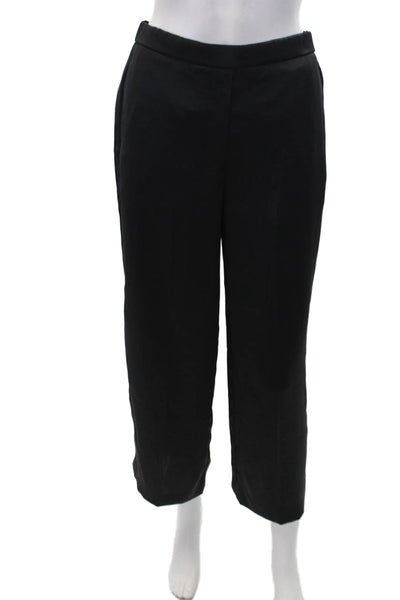 Theory Womens High Elastic Waist Straight Leg Pants Black Size 0