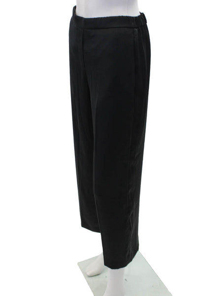 Theory Womens High Elastic Waist Straight Leg Pants Black Size 0