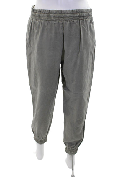 Bella Dahl Womens Drawstring High Rise Cuff Ankle Jogger Pants Green Size S