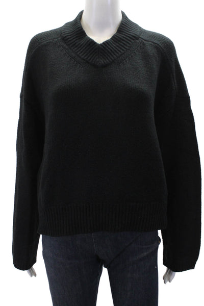 Gap Womens Cotton Blend High Neck Long Sleeve Pullover Sweater Black Size S