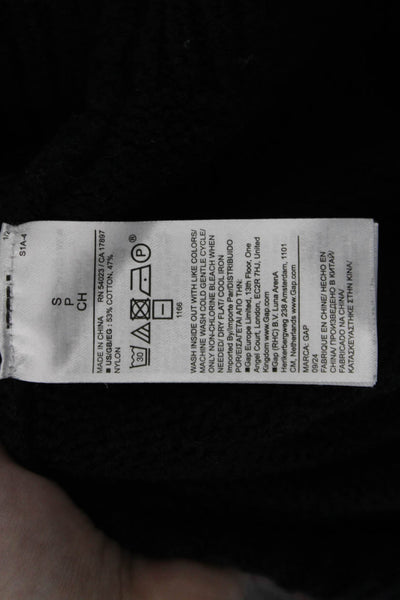 Gap Womens Cotton Blend High Neck Long Sleeve Pullover Sweater Black Size S
