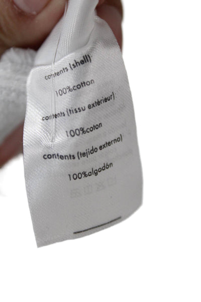 We Wore What Womens Short Sleeves Bodysuit Blouse White Cotton Size Medium