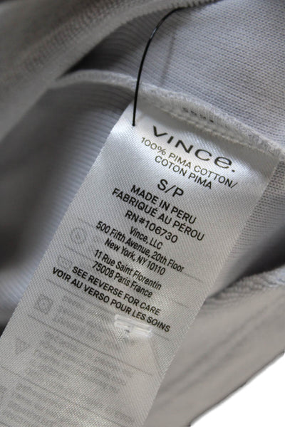 Vince Mens Short Sleeves Polo Shirt Powder Blue Cotton Size Small