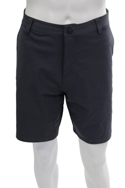 Rhone Mens Solid Four Pocket Snap Closure Chino Shorts Dark Gray Size 36