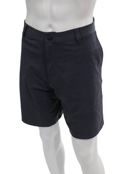 Rhone Mens Solid Four Pocket Snap Closure Chino Shorts Dark Gray Size 36