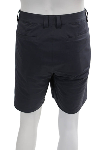 Rhone Mens Solid Four Pocket Snap Closure Chino Shorts Dark Gray Size 36